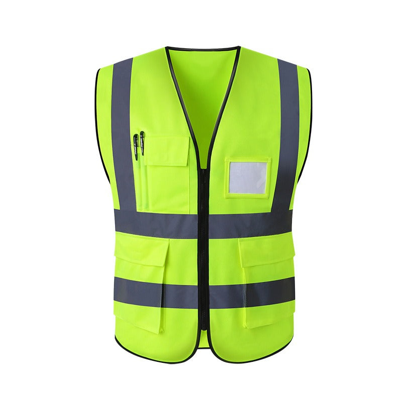 YSK VEST1: High Visibility Zipper Front Safety Vest With Reflective St ...